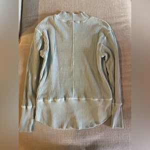 T.La Relaxed Mock Neck Waffle Top (Anthropologie), Size XSmall, Mint Color